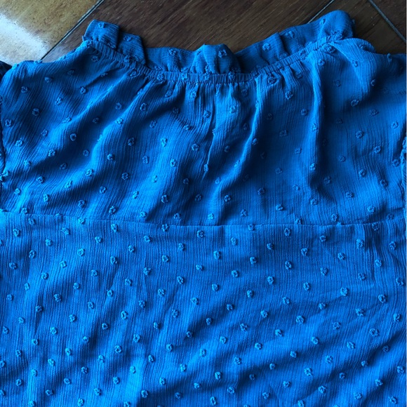 Monteau Women’s Slate Blue Chenille Polkadot Blouse - Picture 9 of 13